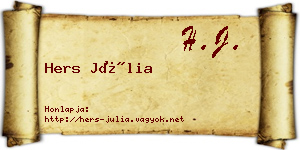 Hers Júlia névjegykártya